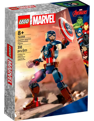 Figura Para Construir Lego Capitan America 310pcs 76258  