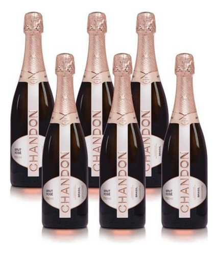 Espumante Chandon Brut Rosé 750ml Kit Com 06 Unidadeschandon 750 Ml