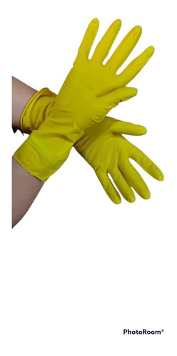 Guantes Limpieza Talla Plastico S M L Y Xl Amarillo X 2 Par