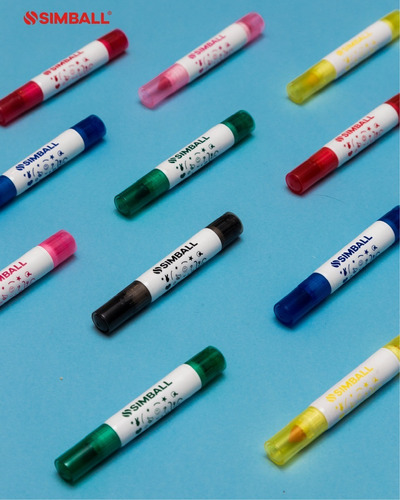 Mini Marcadores Doble Punta Con Sellitos 10 Colores Simball