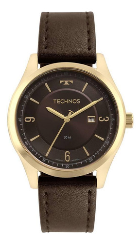 Relógio Technos Masculino Ref: 2117les/0m Casual Dourado