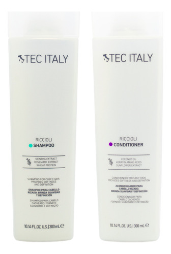 Tec Italy Riccioli Shampoo + Acondicionador Rulos Chico 6c