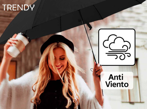 Imagen 6 de 10 de Paraguas Reforzado Antiviento Trendy Varillas Resistentes