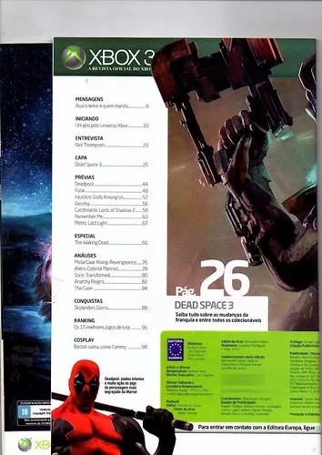 Revista Oficial Xbox 360 - Dead Space 3 Detonado N° 77 em Promoção