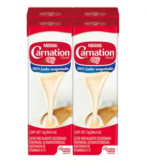 Leche Evaporada Carnation Clavel Nestle 4 Litro (4 Pack)