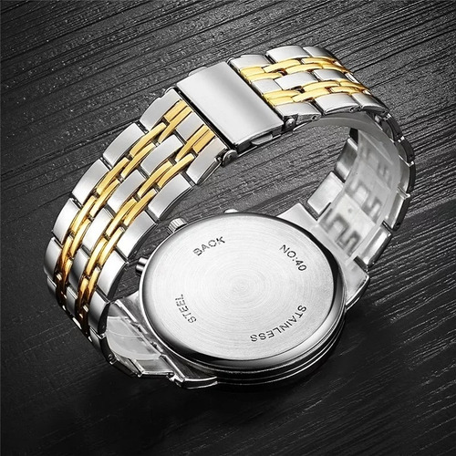 Relógio Masculino Orlando Dourado Luxo Negócios Quartz