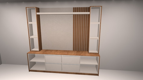 Imagen 2 de 4 de Mueble Tv Rack Premium Panel Minimalista Melamina
