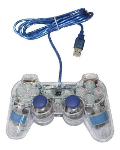 Joystick Control Mando Usb Transparente 12 Boton Pc Consolas