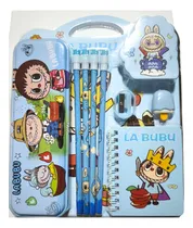 Comprar Set Escolar Labubu Estuche + Lápices+libreta Papelería Kawai