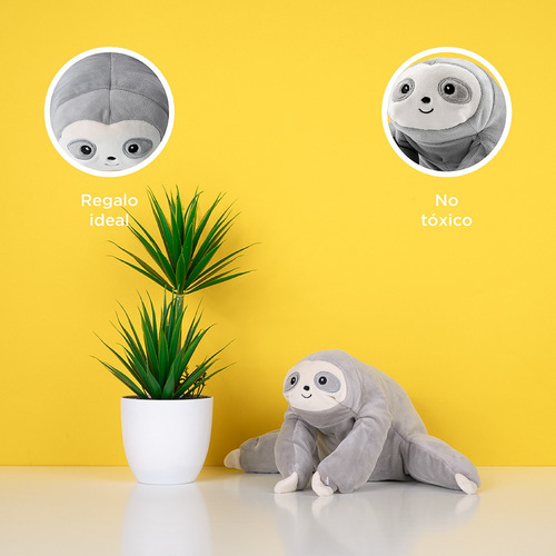 Miniso Peluche Perezoso Felpa Rosa 20x12 Cm Color Gris