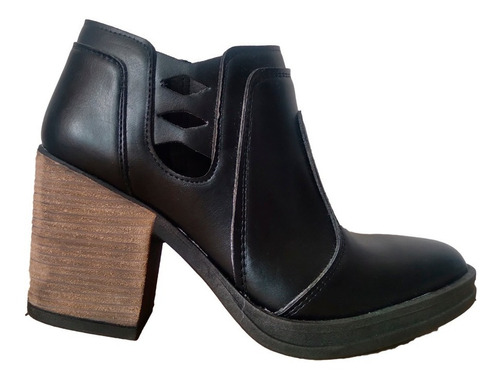 Bota Corta Simil Cuero Negro Texana