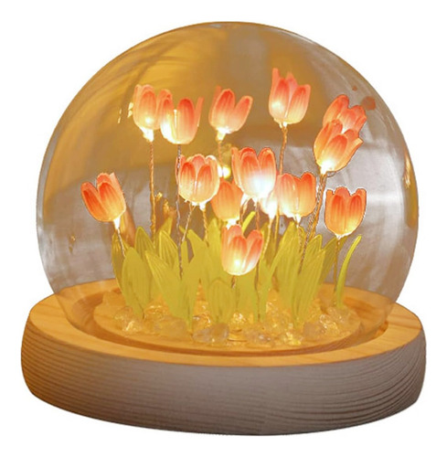 Luz Ambiental Romántica De Tulipán,lámpara Led Hecha A Mano