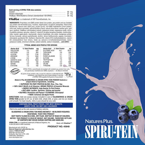 Naturesplus Spiru-tein Batido  Arándanos Y Crema  1.12 Lib