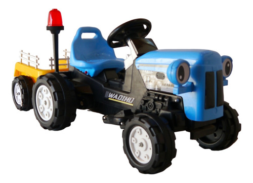Tractor Mini Eléctrico Con Carro  Niños Azul