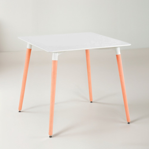 Mesa Comedor Eames Cuadrada 80x80 Madera Pequeña