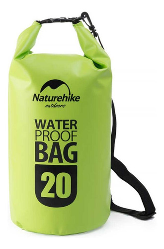 Bolsa impermeable hermética con asa náutica de 20 litros NatureHike, color verde