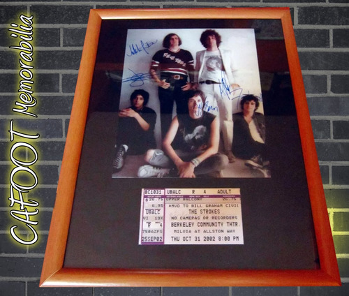 Cuadro The Strokes Foto Con Firmas Y Entrada Recital 2002