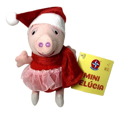 Imagem 1 de 5 de Edição Natal - Mini Boneca Pelúcia Porca Peppa Pig Original