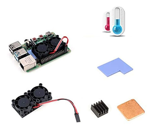 Enokay Raspberry Pi 2b 3b 3b + 4b Modelo B B + Ventilador Do