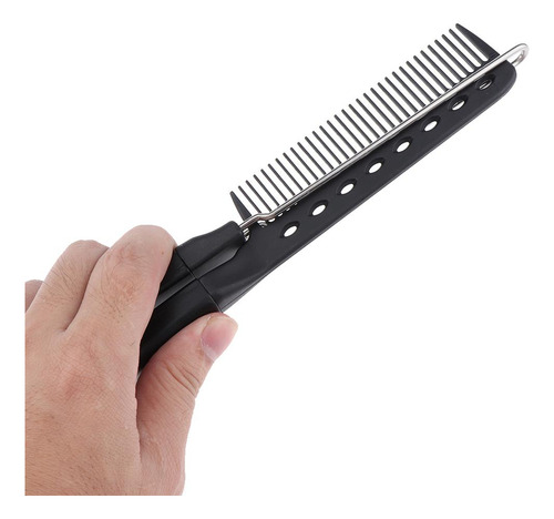 Plegable De Cabellero Cepillo De Cabello Masajeador Negro