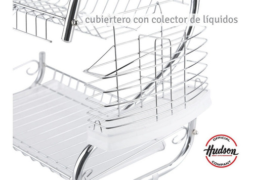 Imagen 3 de 9 de Secaplatos Escurridor Acero Hudson 2 Pisos Con Bandeja