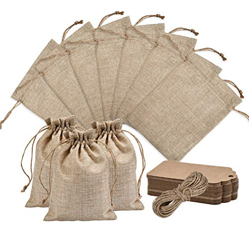 50pcs Burlap Bags With Drawstring, 5x7.5 Gift Bag Bulk ...