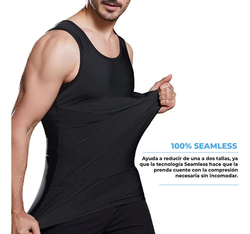 Imagen 4 de 5 de Camiseta Interior Hombre Moldea Abdomen Cintura Reduce Talla