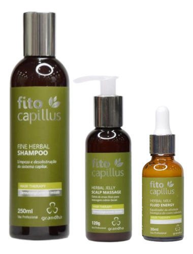 Shampoo + Jelly Scalp + Milk Fluid Fito Capillus Herbal