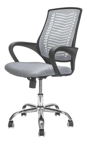 Imagen 2 de 4 de Silla de escritorio Top Living SILL-C2 ergonómica gris con tapizado de mesh