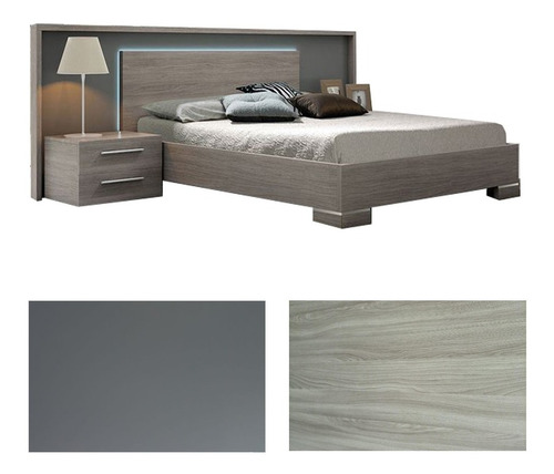 Imagen 3 de 6 de Cama Moderna Inv-3001-m Virginia Iluminator