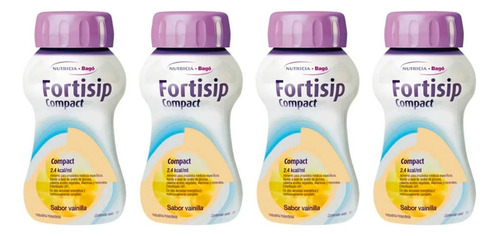 Fortisip Compact Suplemento Sabor Vainilla X 125ml Packx4