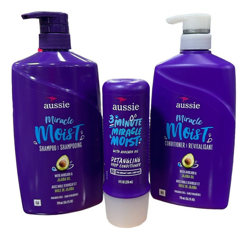 Kit Aussie Abacate-shampoo E Cond. 778ml + Mascara 236ml
