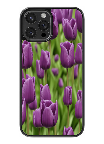 Funda Diseño Para iPhone Tulipanes Siluetas #2