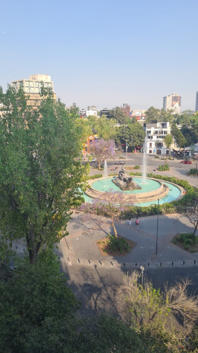 Rento Precioso Loft Amueblado En Condesa Con Espectacular Vista A La Fuente De La Cibeles!!