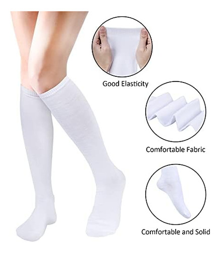 4 Pares De Calcetines Casuales De Algodón Hasta La Rodilla P