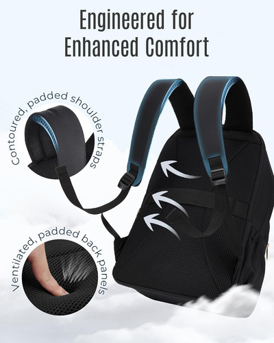 Mochila De Viaje Light Flight Para Mujer, Elegante De 15.6 Pulgadas...