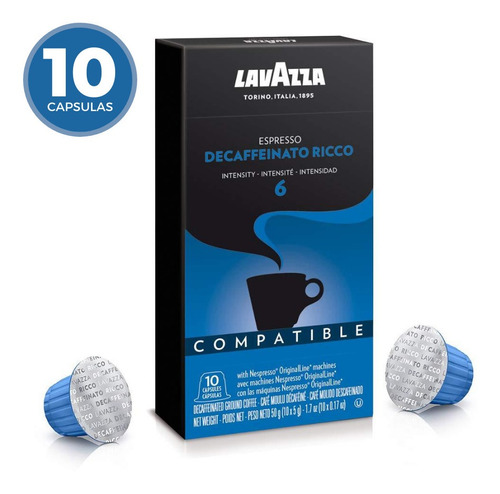 Cápsulas De Café Lavazza Descafeinado X10 Compatibles