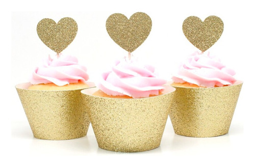 Toppers Pinchos Cupcakes  X 40  Und -corazones  Y  Estrellas