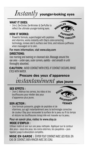 Crema De Ojos Olay Ultimate Para Arrugas, Ojos Hinchados Y O