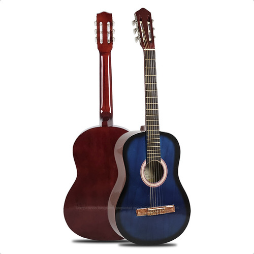 Guitarra Electro Acustica Criolla Funda Pua Colores Color Azul Ll Material Del Diapasón Madera Orientación De La Mano Zurdo
