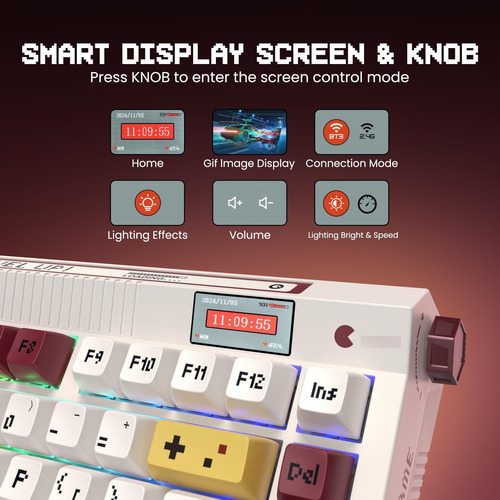 Risophy Wireless Creamy Keyboard With Oled Screen & Knob, 75