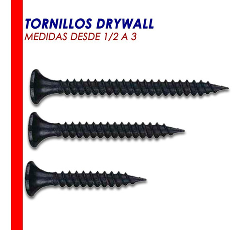 Tornillos De Drywall 1/2 Hasta 3 Caja Somos Tienda Física