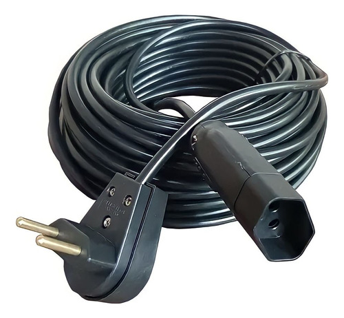 Extensão Elétrica 30 Metros 20a Cabo Pp 2x1,5 Reforçada Cor Preto