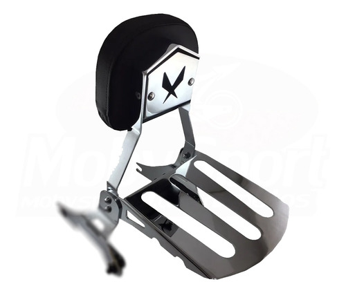 Sissy Bar Cromado Fixo Shadow 750 Até 2010 Jj Custom Sb-06