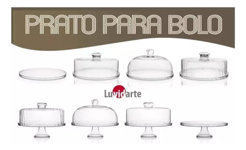 Prato De Cupcake C/ Pé 18 X 23,5 - Boleira De Vidro Cor Transparente