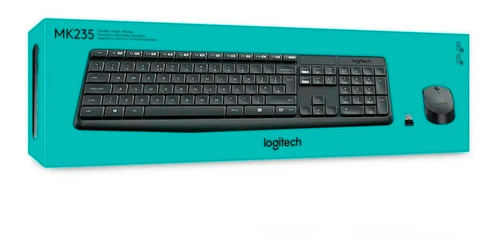 Teclado Logitech + Mouse Mk 235 Wireless Usb Black