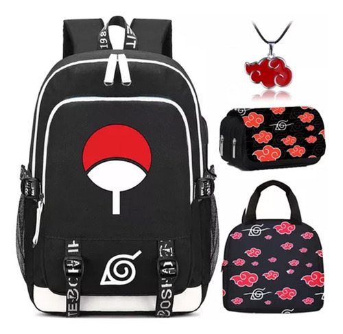 4pcs Naruto Student Mochila Lonchera Estuche Para Bolígraf Color C