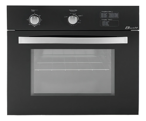 Forno de embutir à gás Built BLT FG 50L preto/inox