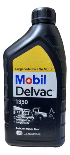 Aceite Diesel Sae 50 Delvac 1350 Mobil 0,946 Litros