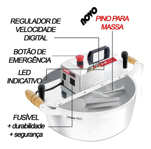 Imagem 3 de 5 de Masseira Misturela Panela Eletrica Mexer Salgados E Massas
